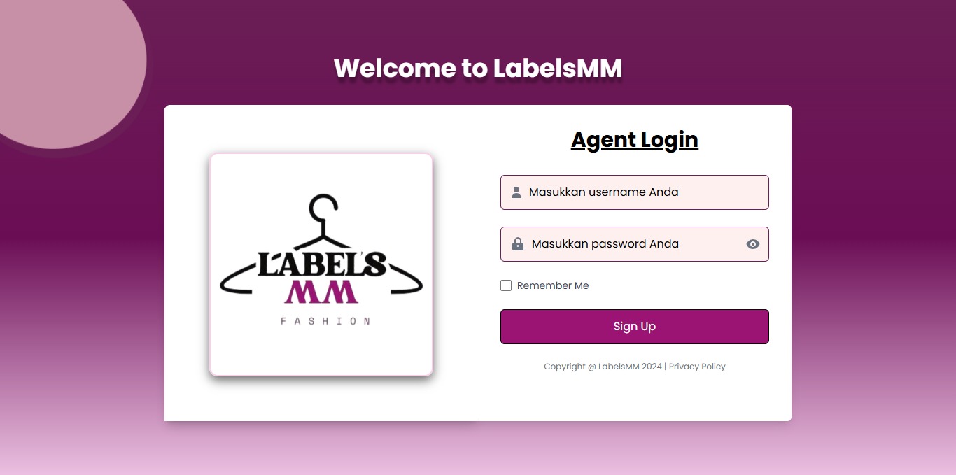 Aplikasi management keuangan dan barang Labels MM